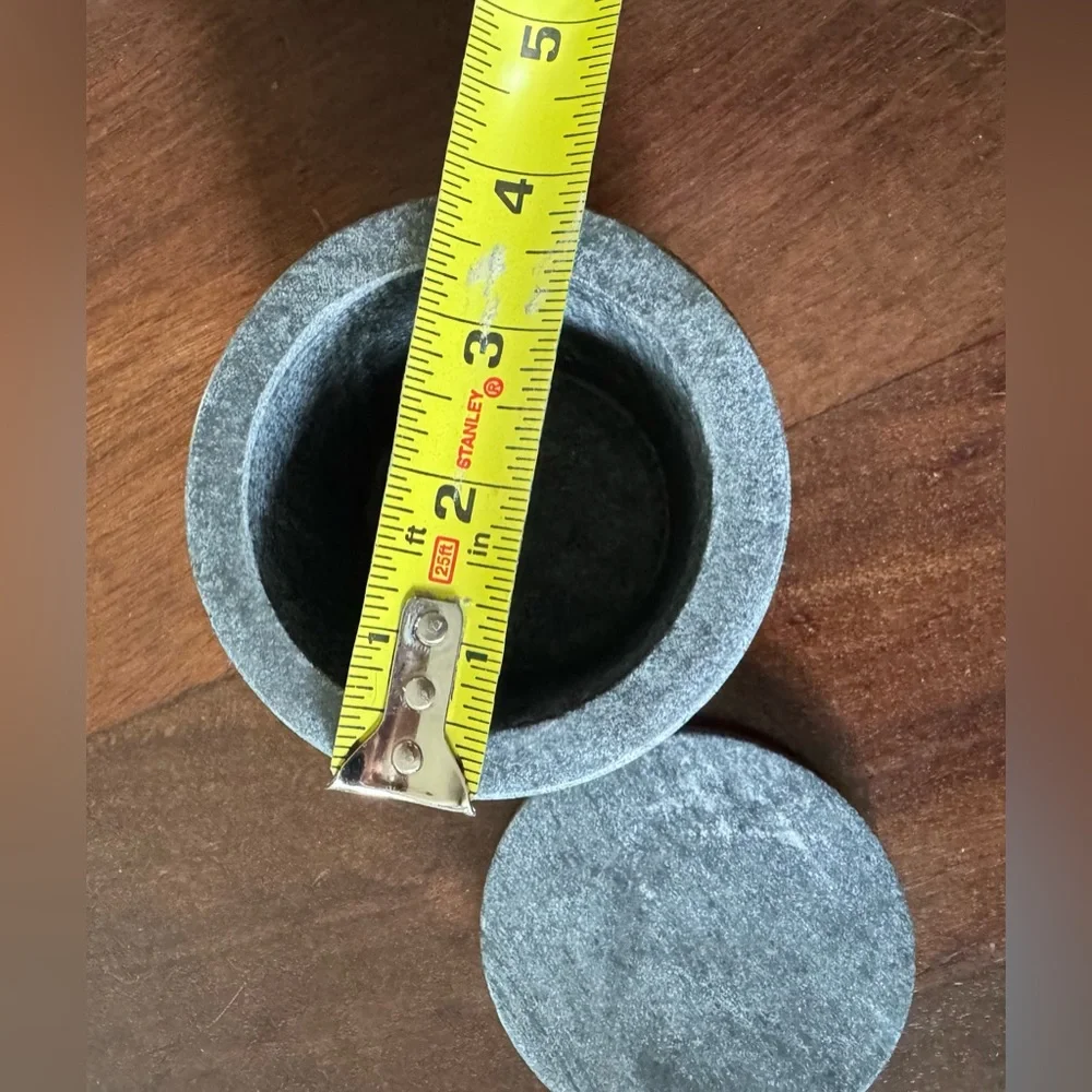 Pottery Barn small soapstone canister with lid